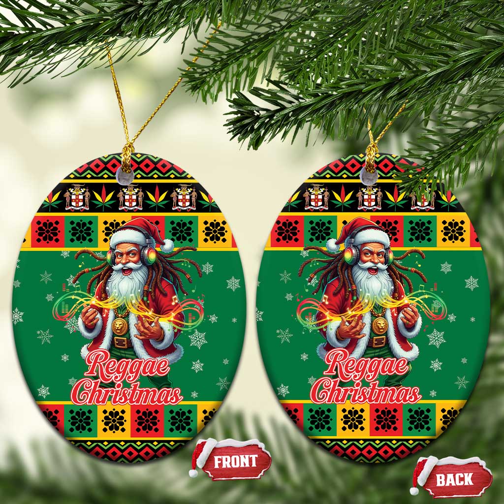 Jamaica Christmas Ceramic Ornament Reggae Santa with Dreadlocks Design - Wonder Print Shop