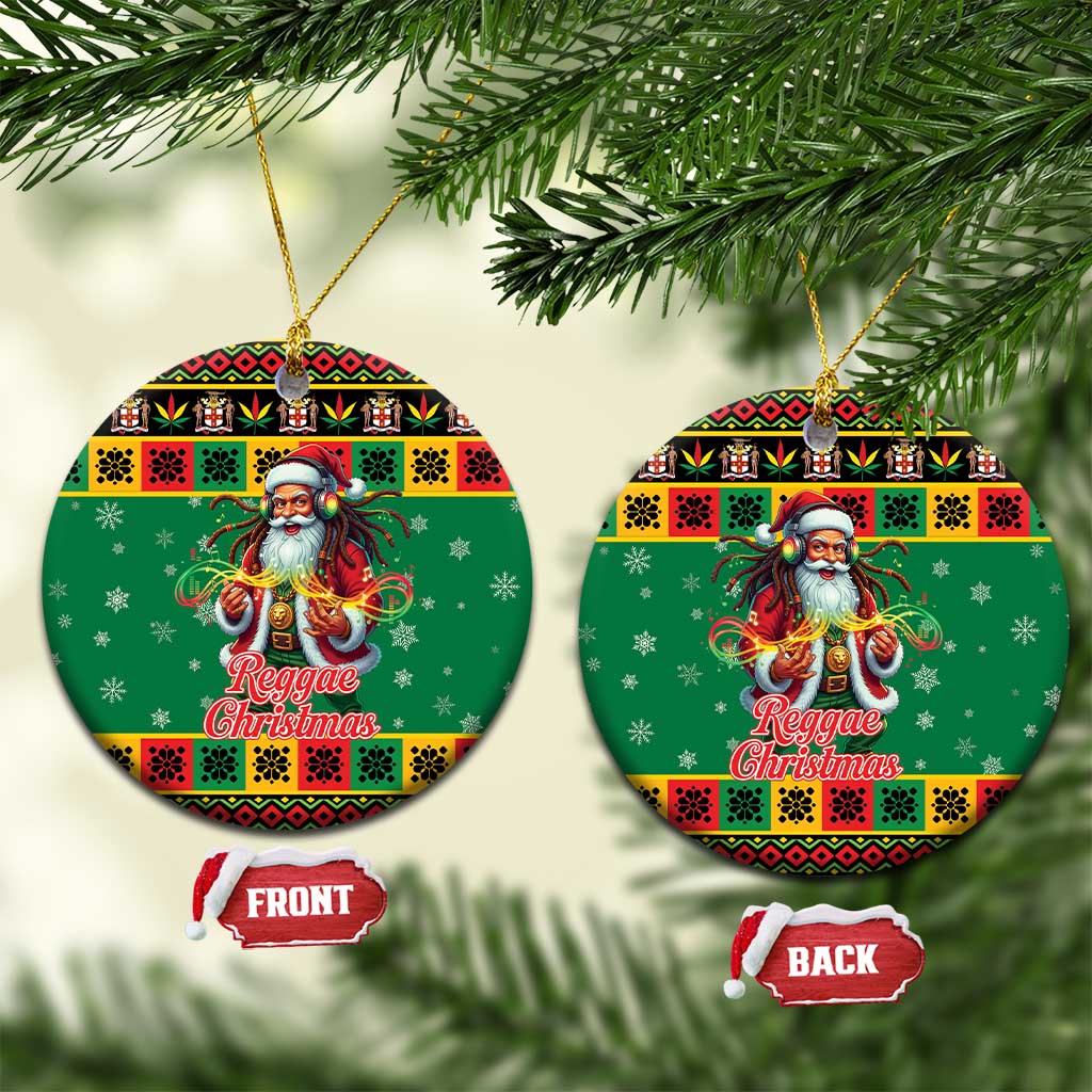 Jamaica Christmas Ceramic Ornament Reggae Santa with Dreadlocks Design - Wonder Print Shop