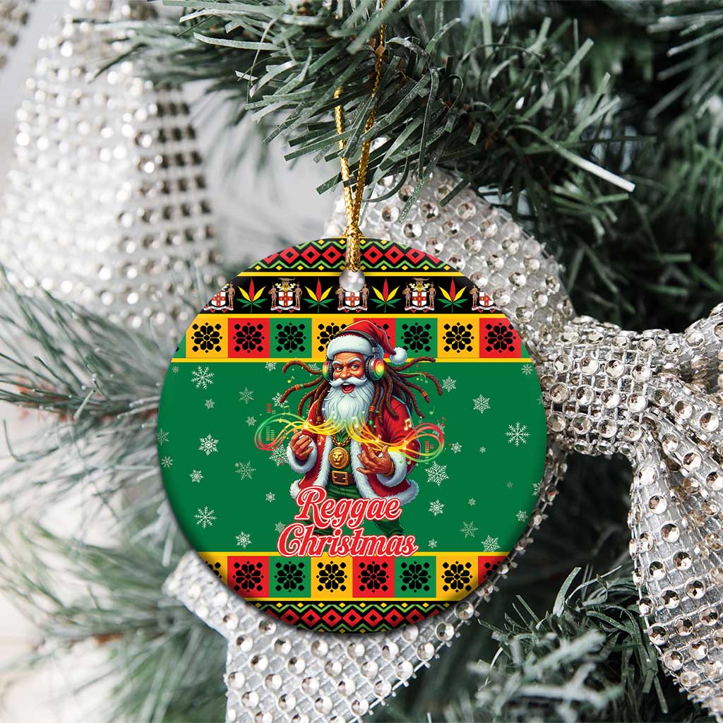 Jamaica Christmas Ceramic Ornament Reggae Santa with Dreadlocks Design - Wonder Print Shop