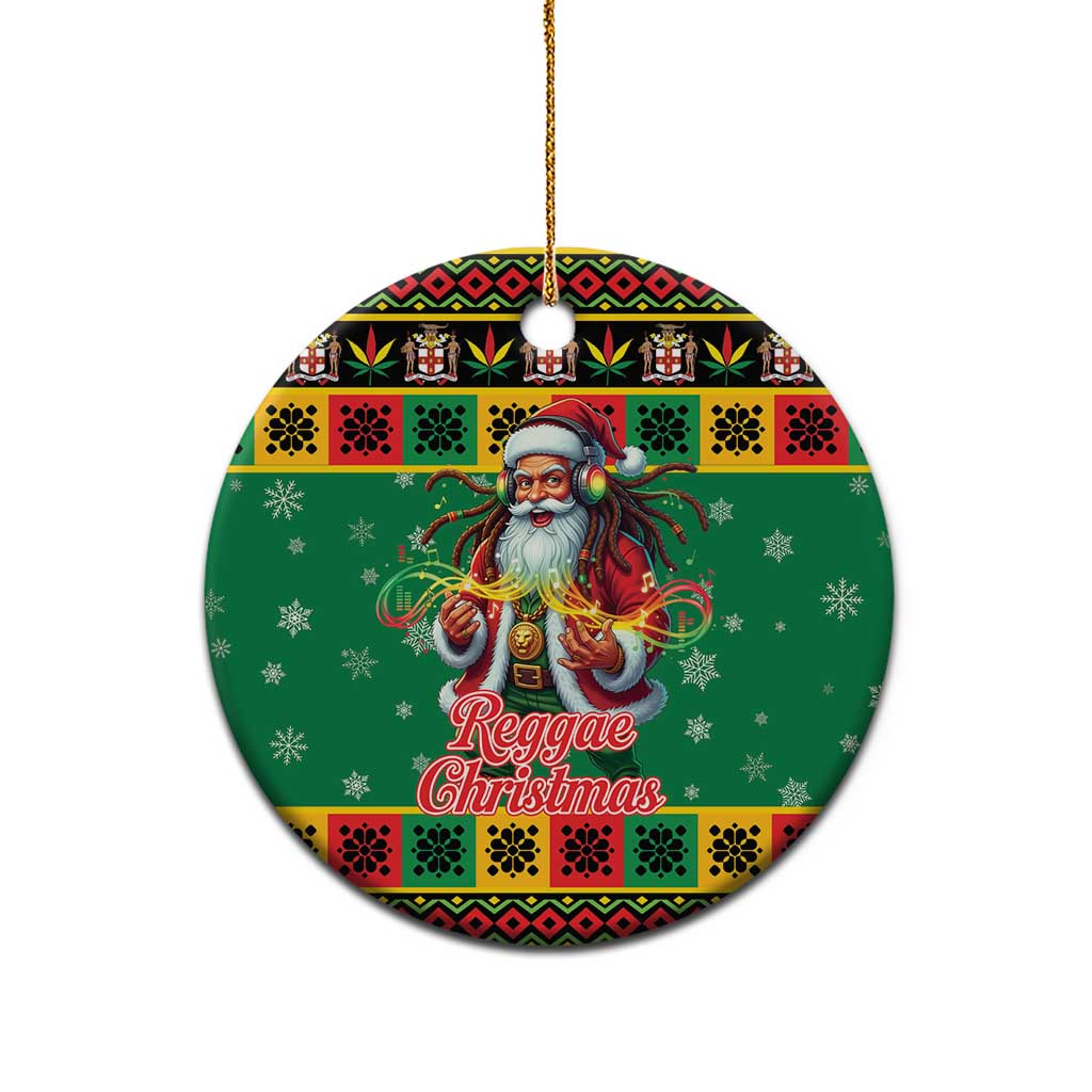 Jamaica Christmas Ceramic Ornament Reggae Santa with Dreadlocks Design - Wonder Print Shop