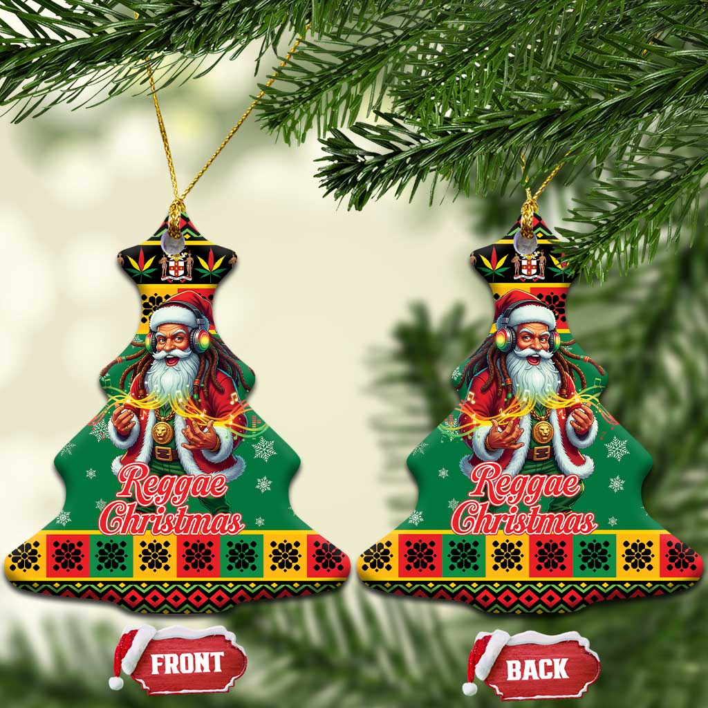 Jamaica Christmas Ceramic Ornament Reggae Santa with Dreadlocks Design - Wonder Print Shop