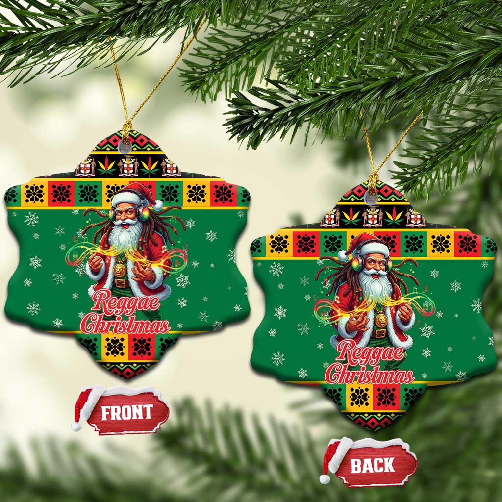 Jamaica Christmas Ceramic Ornament Reggae Santa with Dreadlocks Design - Wonder Print Shop
