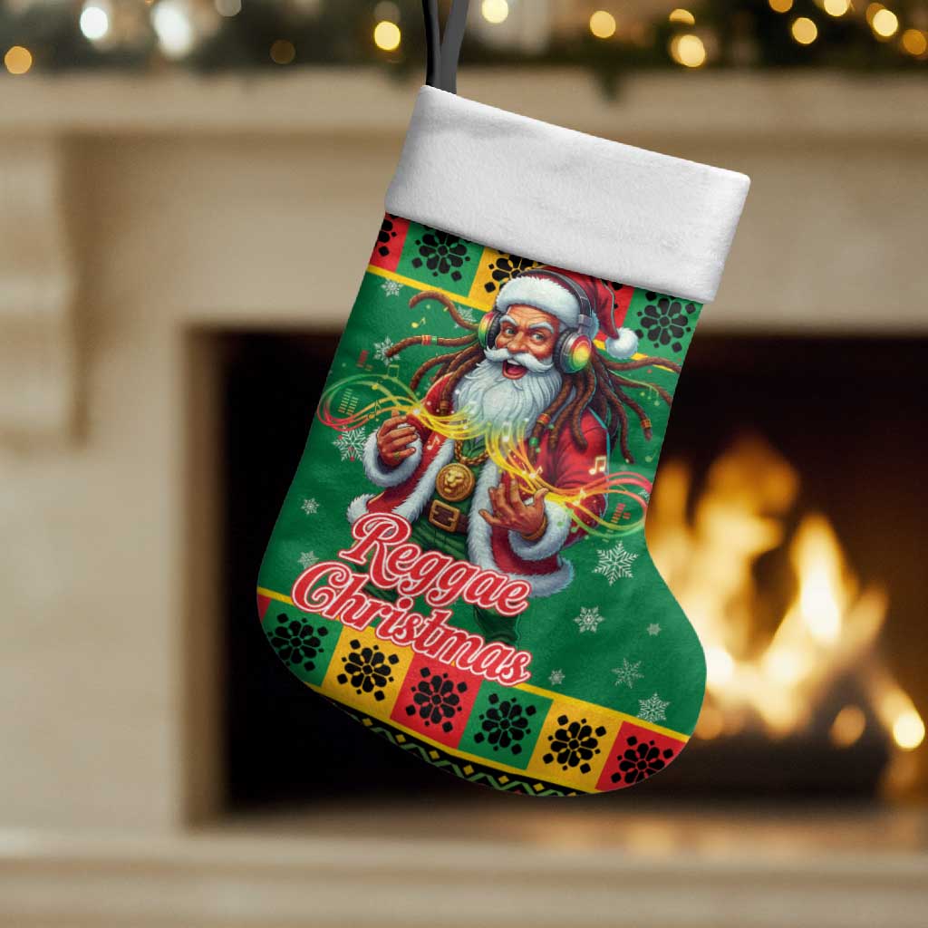 Jamaica Christmas Stocking Reggae Santa with Dreadlocks Design - Wonder Print Shop