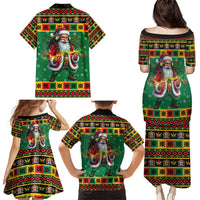 Jamaica Christmas Family Matching Puletasi and Hawaiian Shirt Reggae Santa with Dreadlocks Design - Wonder Print Shop
