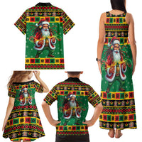 Jamaica Christmas Family Matching Tank Maxi Dress and Hawaiian Shirt Reggae Santa with Dreadlocks Design - Wonder Print Shop