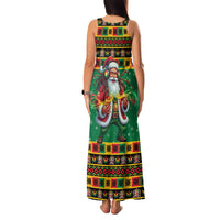 Jamaica Christmas Family Matching Tank Maxi Dress and Hawaiian Shirt Reggae Santa with Dreadlocks Design - Wonder Print Shop