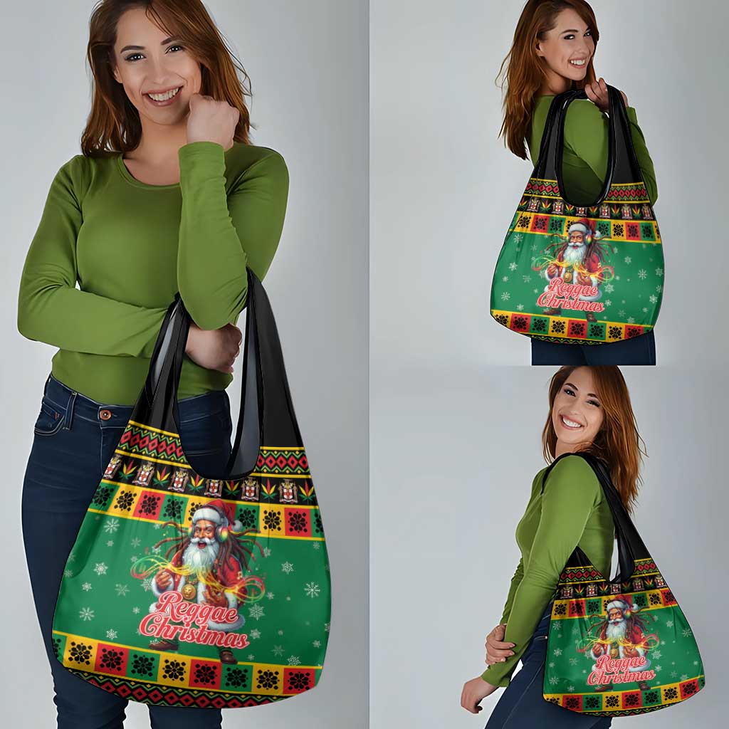 Jamaica Christmas Grocery Bag Reggae Santa with Dreadlocks Design - Wonder Print Shop