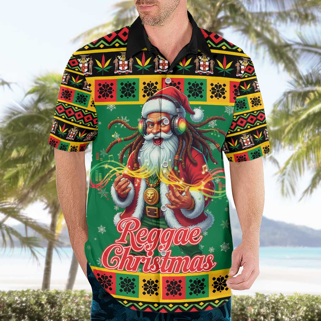 Jamaica Christmas Hawaiian Shirt Reggae Santa with Dreadlocks Design - Wonder Print Shop