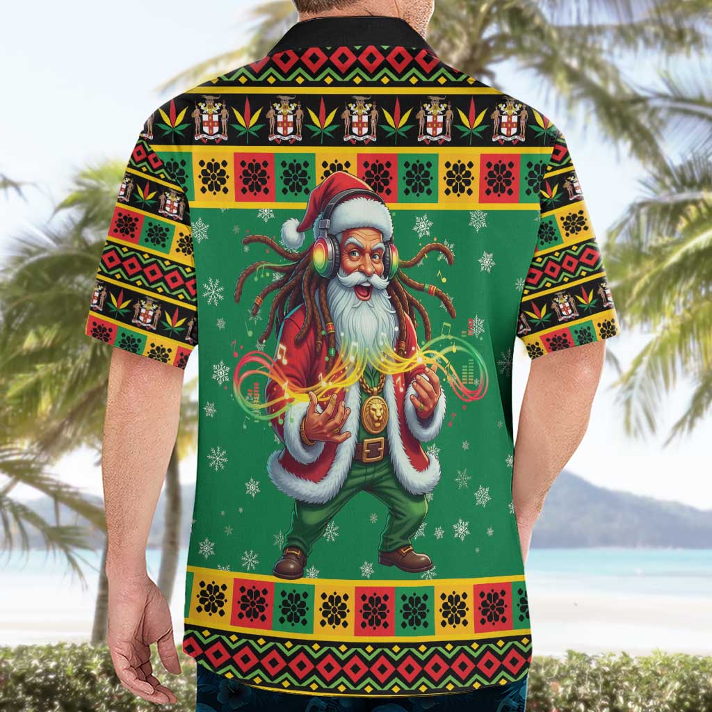 Jamaica Christmas Hawaiian Shirt Reggae Santa with Dreadlocks Design - Wonder Print Shop