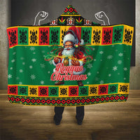 Jamaica Christmas Hooded Blanket Reggae Santa with Dreadlocks Design - Wonder Print Shop