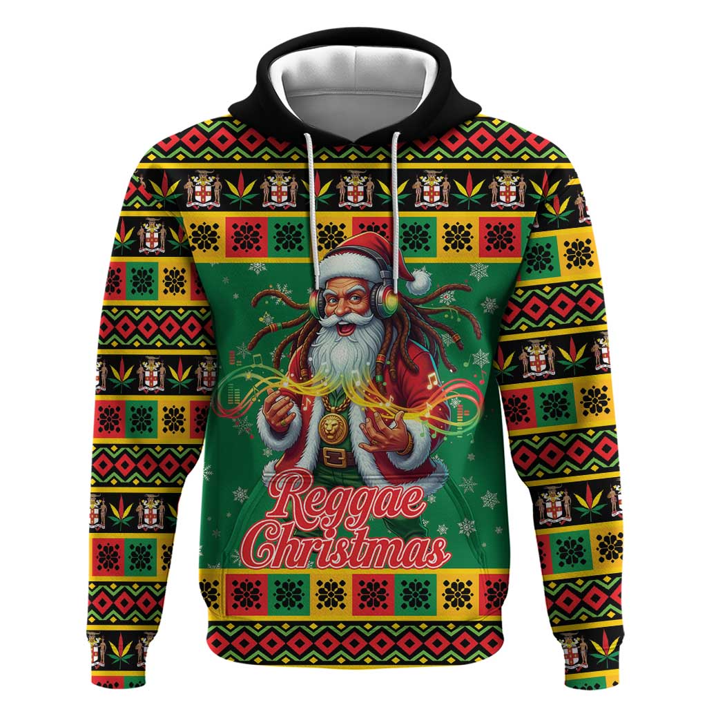 Jamaica Christmas Hoodie Reggae Santa with Dreadlocks Design - Wonder Print Shop