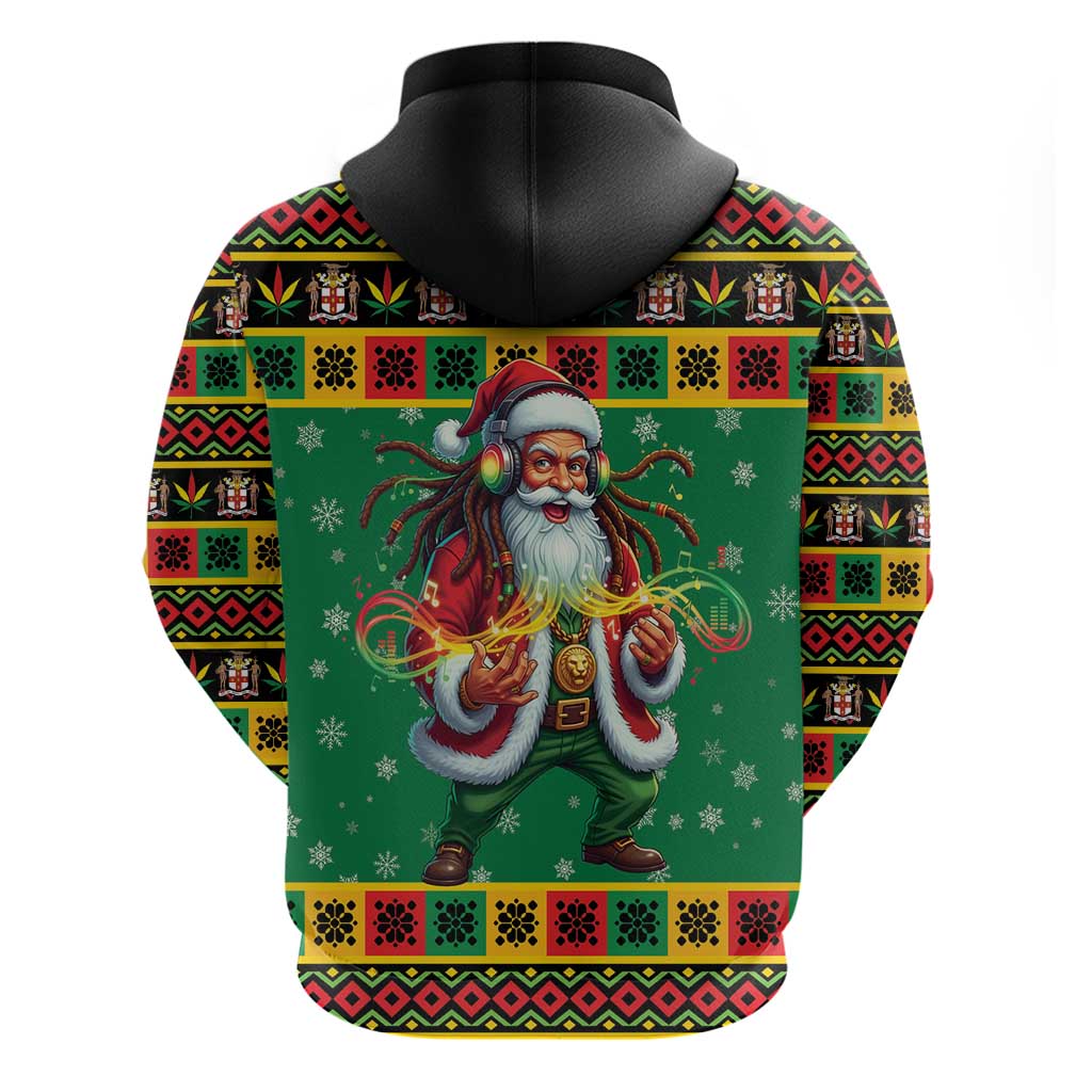 Jamaica Christmas Hoodie Reggae Santa with Dreadlocks Design - Wonder Print Shop