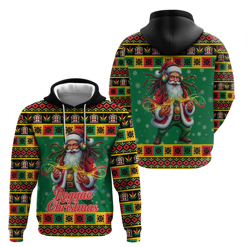 Jamaica Christmas Hoodie Reggae Santa with Dreadlocks Design - Wonder Print Shop