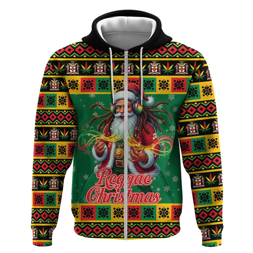 Jamaica Christmas Hoodie Reggae Santa with Dreadlocks Design - Wonder Print Shop
