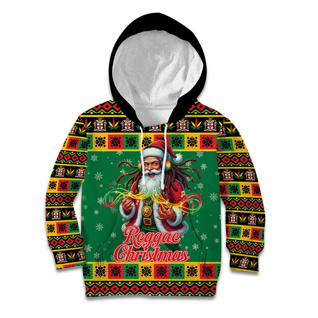 Jamaica Christmas Kid Hoodie Reggae Santa with Dreadlocks Design - Wonder Print Shop