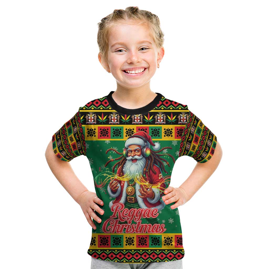 Jamaica Christmas Kid T Shirt Reggae Santa with Dreadlocks Design - Wonder Print Shop