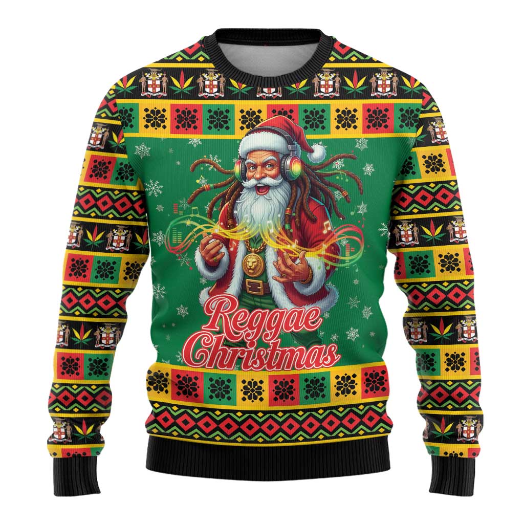 Jamaica Christmas Ugly Christmas Sweater Reggae Santa with Dreadlocks Design - Wonder Print Shop