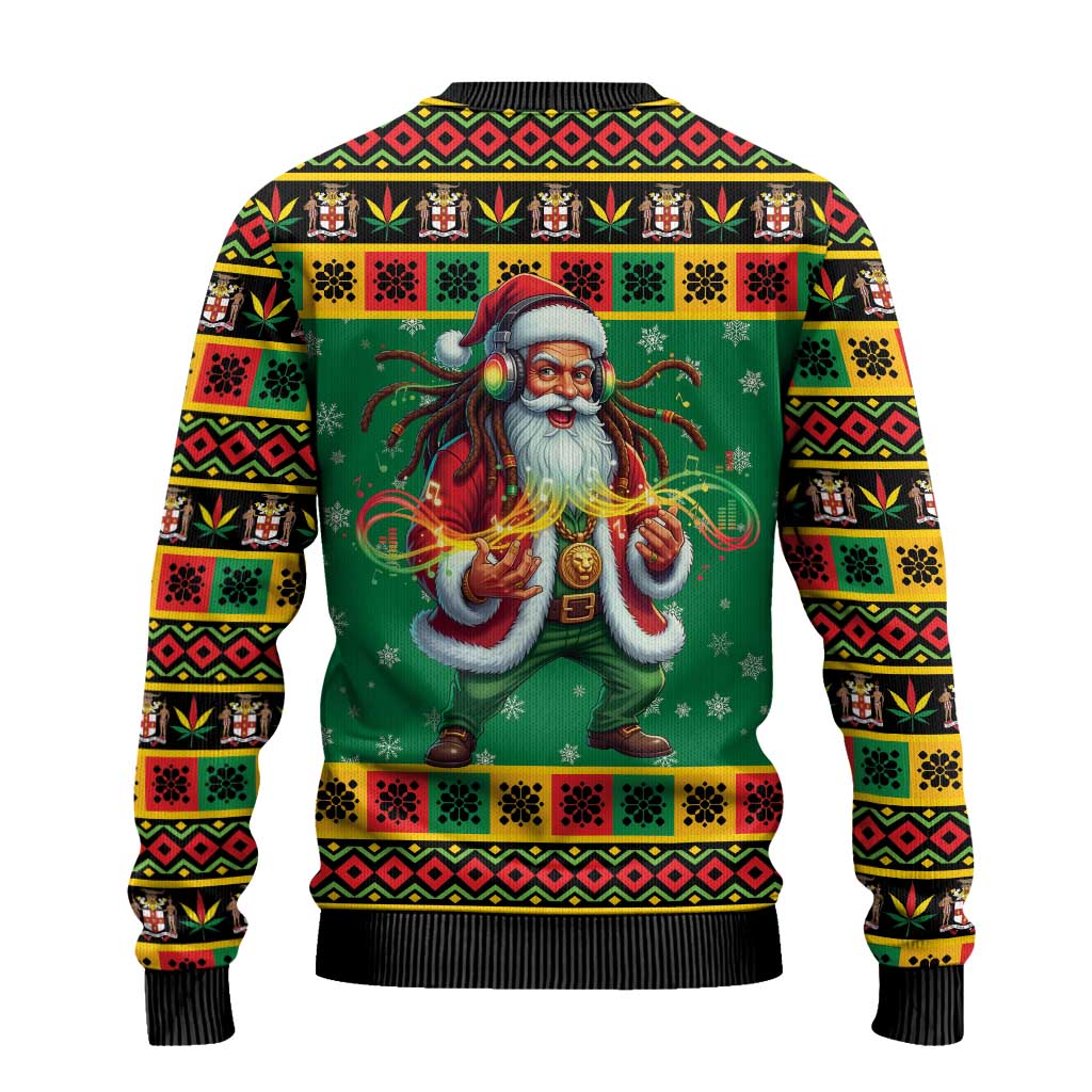 Jamaica Christmas Ugly Christmas Sweater Reggae Santa with Dreadlocks Design - Wonder Print Shop