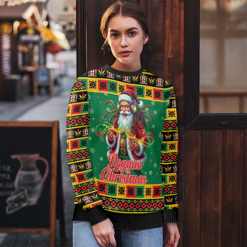 Jamaica Christmas Ugly Christmas Sweater Reggae Santa with Dreadlocks Design - Wonder Print Shop