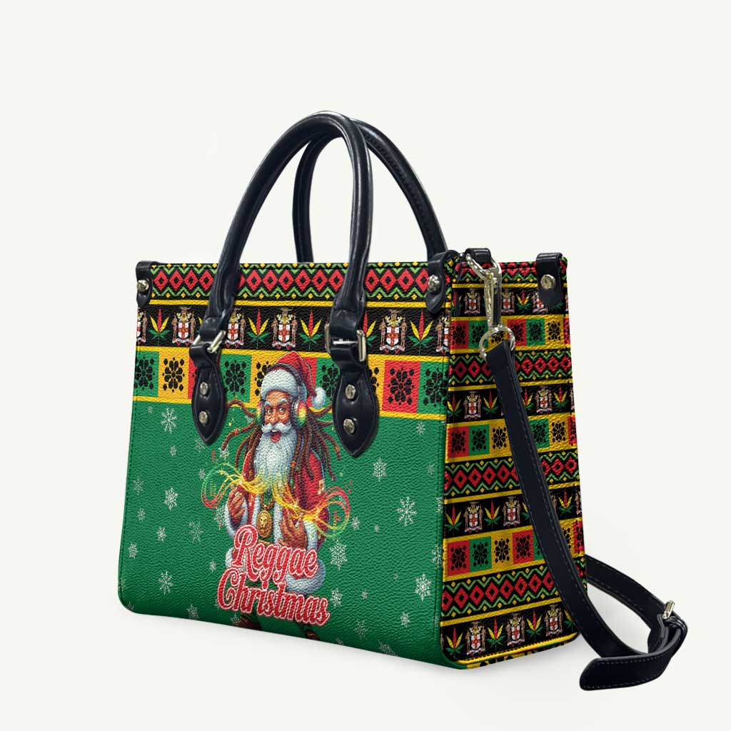 Jamaica Christmas Leather Bag Reggae Santa with Dreadlocks Design - Wonder Print Shop