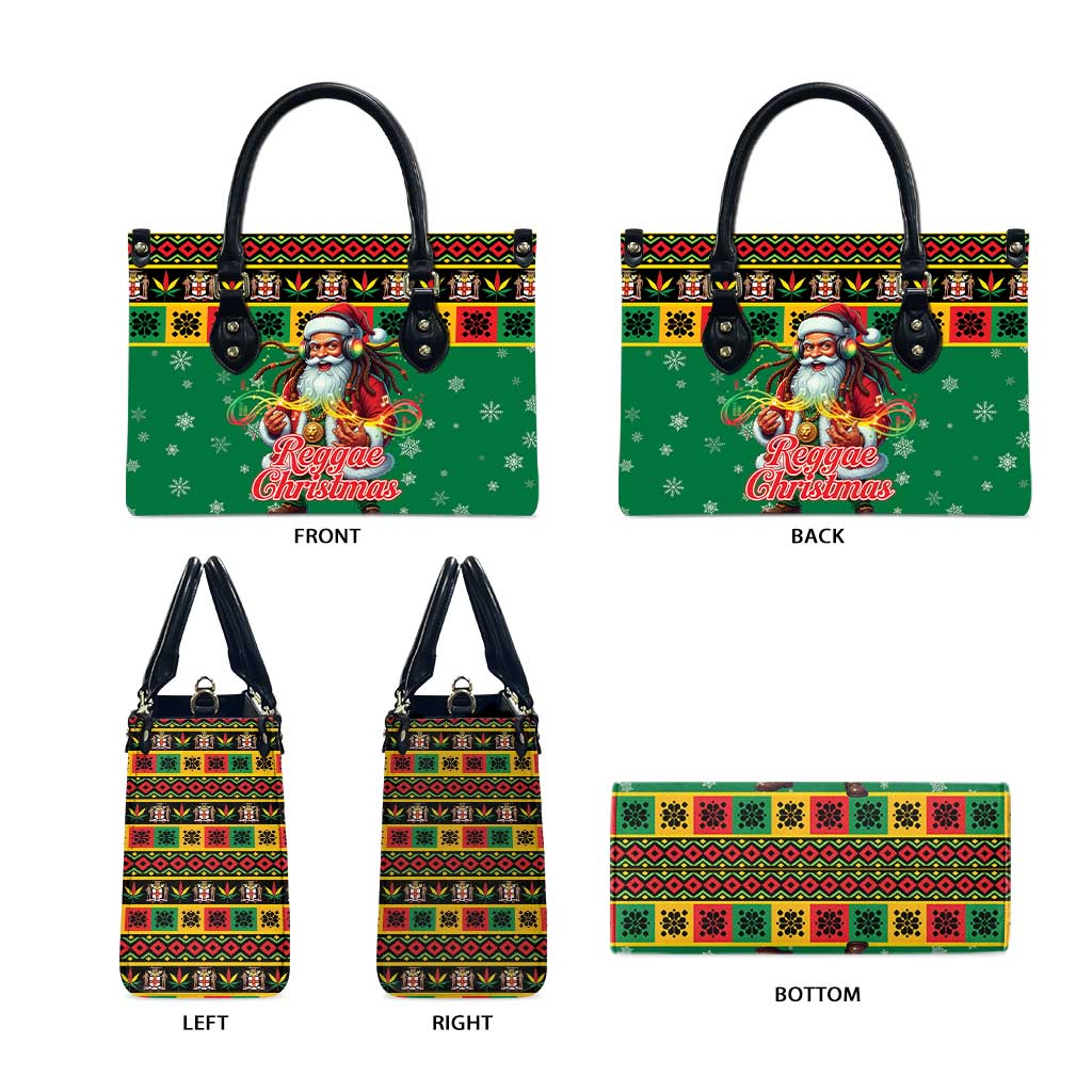 Jamaica Christmas Leather Bag Reggae Santa with Dreadlocks Design - Wonder Print Shop