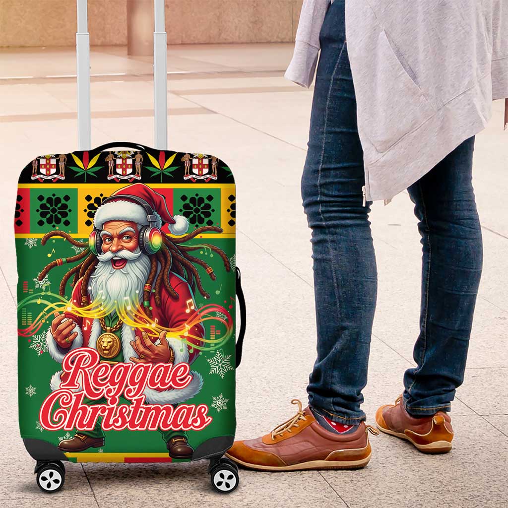 Jamaica Christmas Luggage Cover Reggae Santa with Dreadlocks Design - Wonder Print Shop