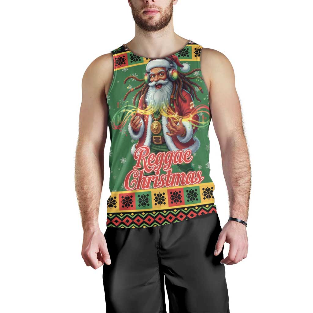 Jamaica Christmas Men Tank Top Reggae Santa with Dreadlocks Design - Wonder Print Shop