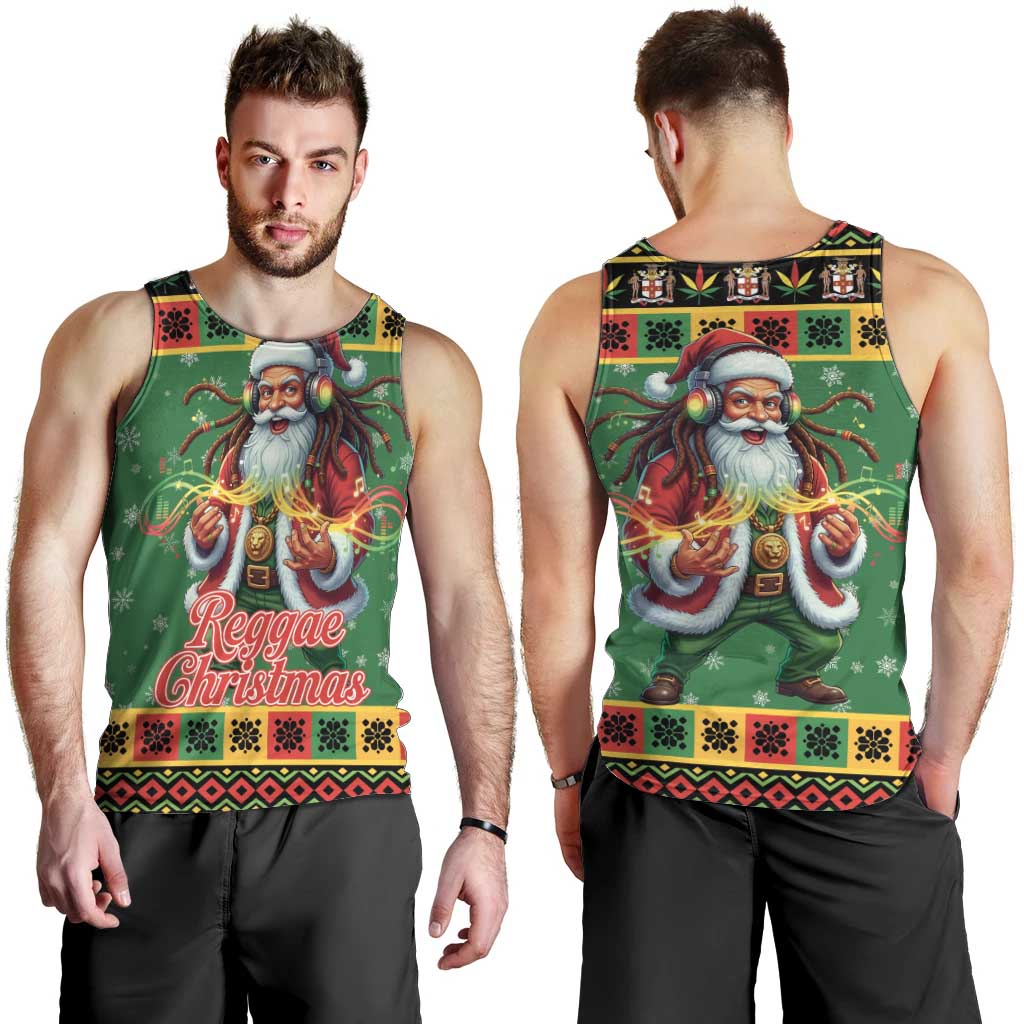 Jamaica Christmas Men Tank Top Reggae Santa with Dreadlocks Design - Wonder Print Shop