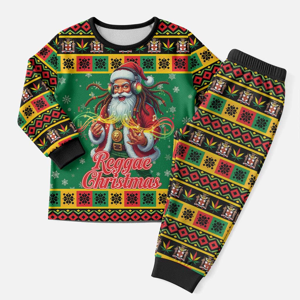 Jamaica Christmas Pajama Set Reggae Santa with Dreadlocks Design - Wonder Print Shop