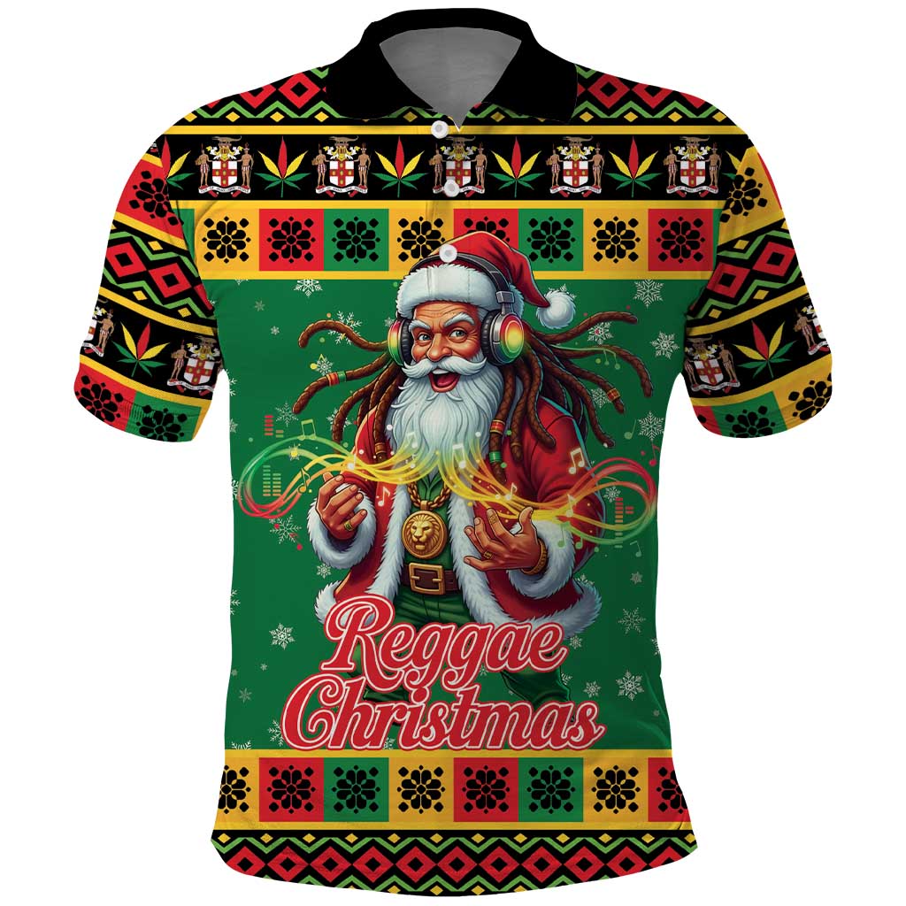 Jamaica Christmas Polo Shirt Reggae Santa with Dreadlocks Design - Wonder Print Shop