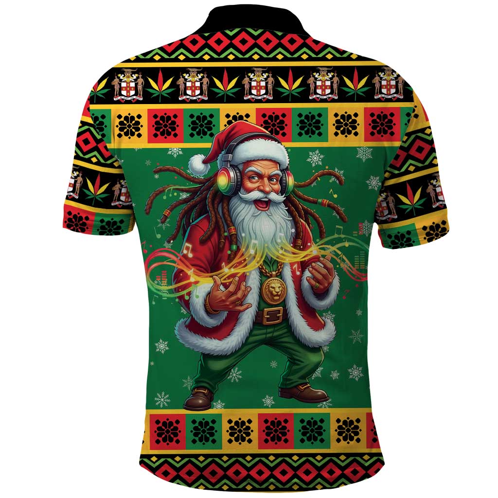 Jamaica Christmas Polo Shirt Reggae Santa with Dreadlocks Design - Wonder Print Shop