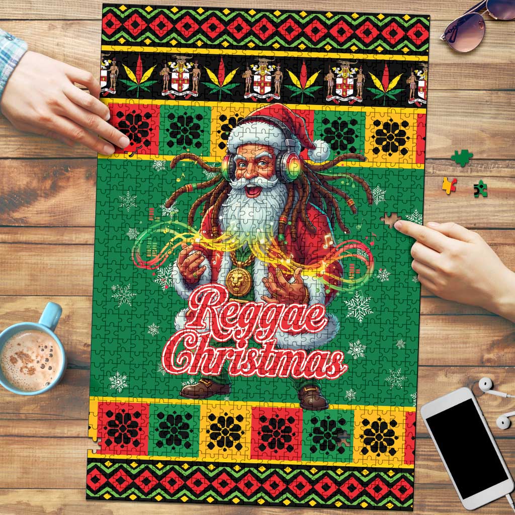 Jamaica Christmas Puzzle Reggae Santa with Dreadlocks Design - Wonder Print Shop