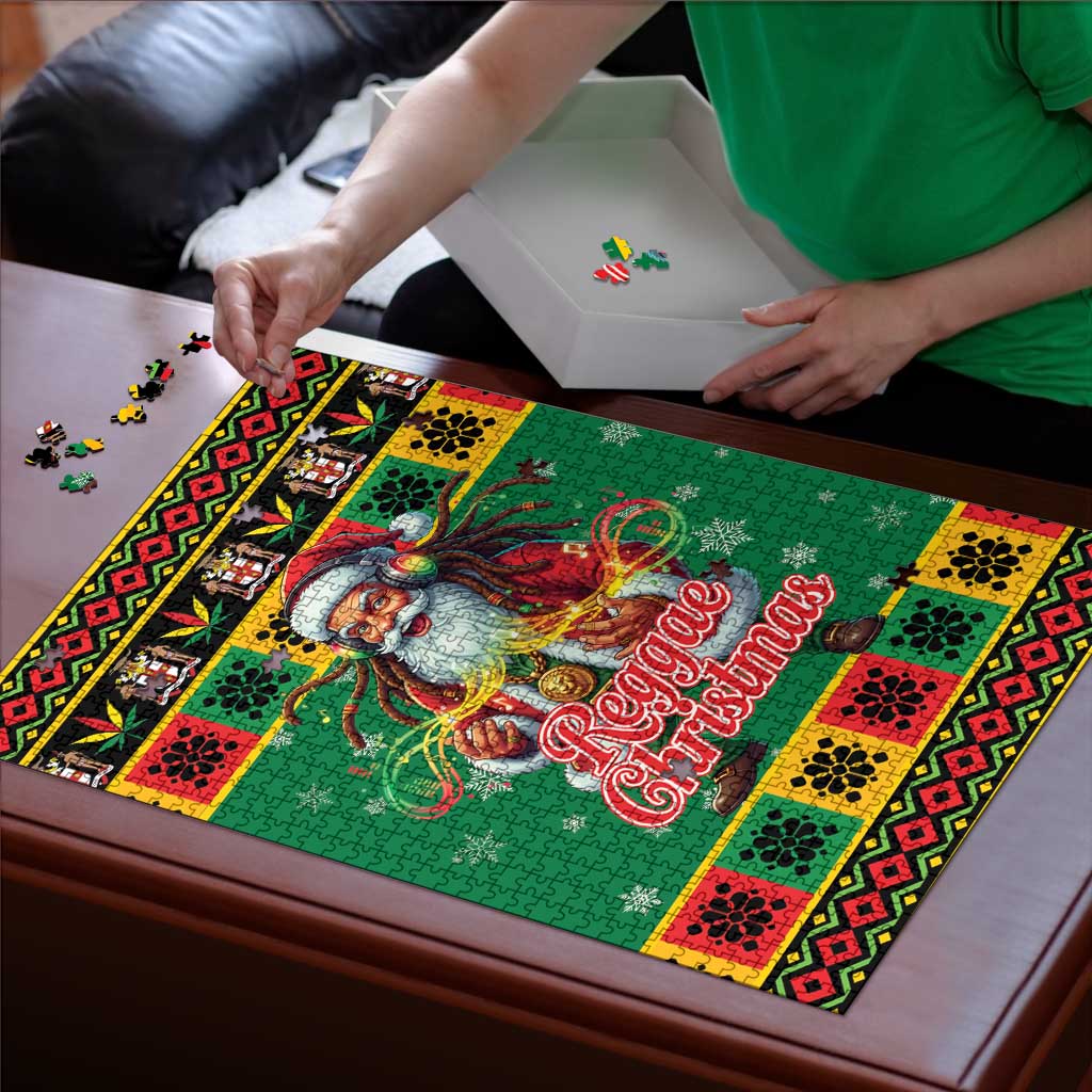Jamaica Christmas Puzzle Reggae Santa with Dreadlocks Design - Wonder Print Shop