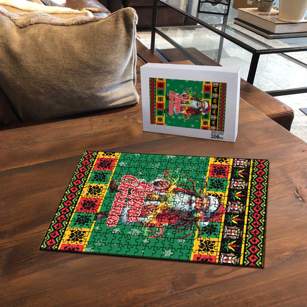 Jamaica Christmas Puzzle Reggae Santa with Dreadlocks Design - Wonder Print Shop