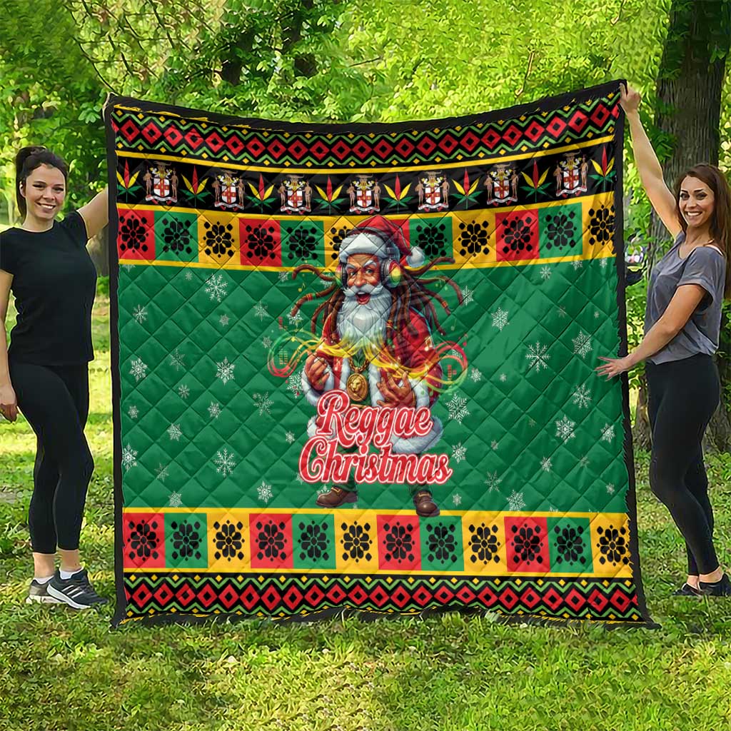 Jamaica Christmas Quilt Reggae Santa with Dreadlocks Design - Wonder Print Shop