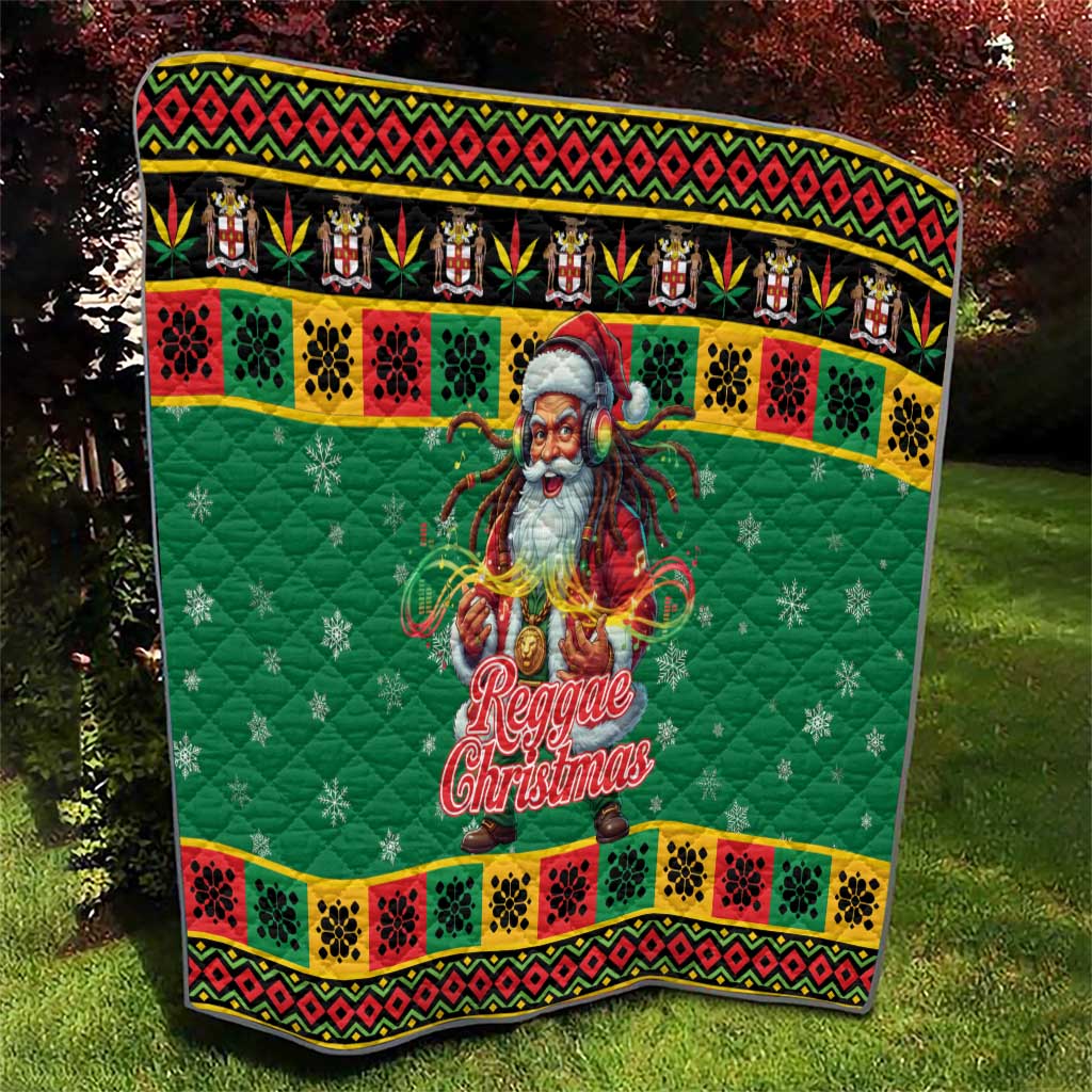 Jamaica Christmas Quilt Reggae Santa with Dreadlocks Design - Wonder Print Shop