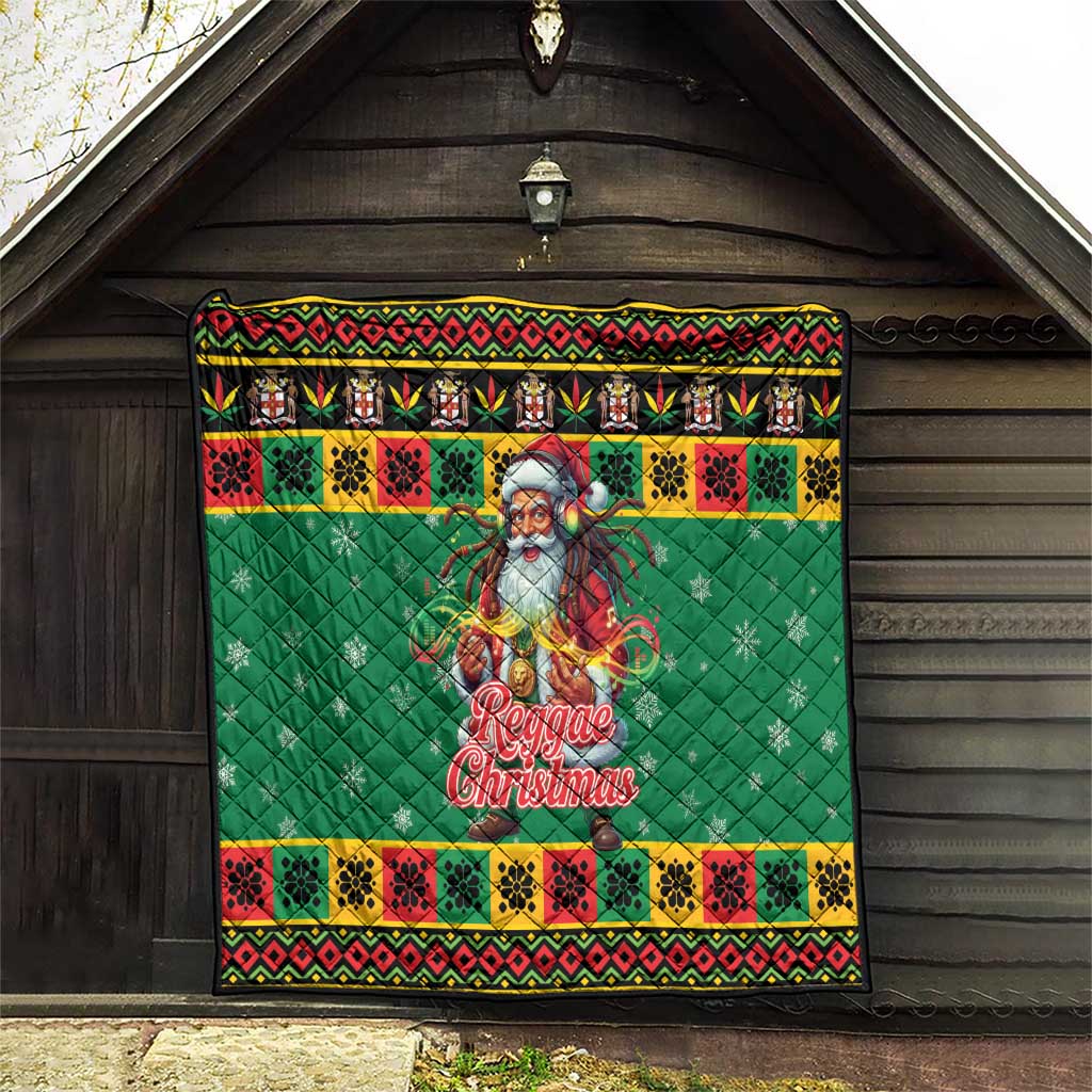 Jamaica Christmas Quilt Reggae Santa with Dreadlocks Design - Wonder Print Shop