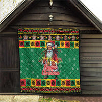 Jamaica Christmas Quilt Reggae Santa with Dreadlocks Design - Wonder Print Shop