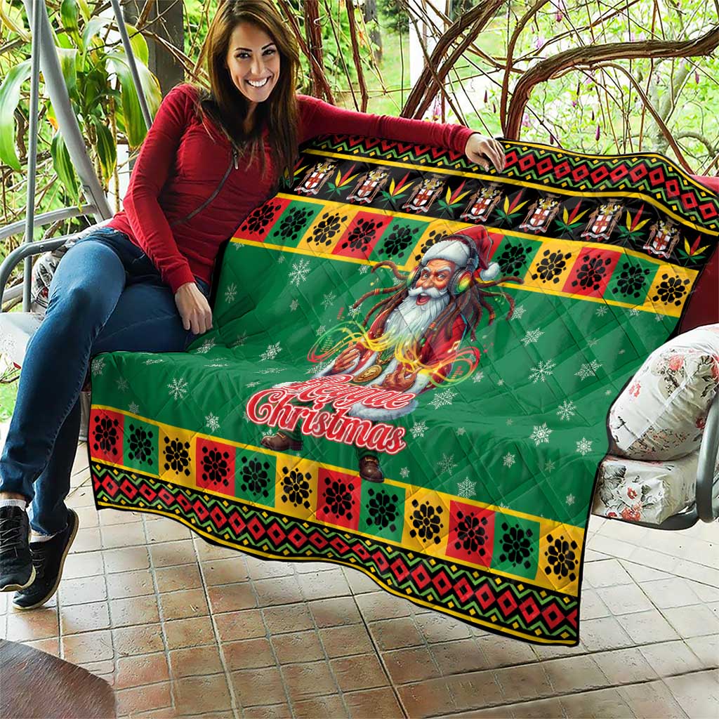 Jamaica Christmas Quilt Reggae Santa with Dreadlocks Design - Wonder Print Shop