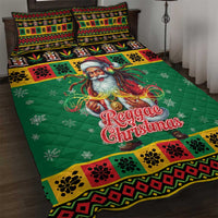 Jamaica Christmas Quilt Bed Set Reggae Santa with Dreadlocks Design - Wonder Print Shop