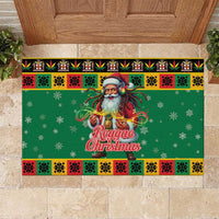 Jamaica Christmas Rubber Doormat Reggae Santa with Dreadlocks Design - Wonder Print Shop