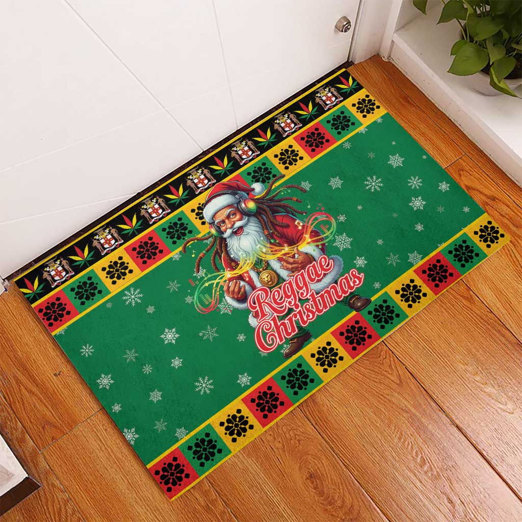 Jamaica Christmas Rubber Doormat Reggae Santa with Dreadlocks Design - Wonder Print Shop