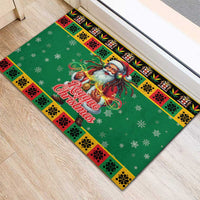 Jamaica Christmas Rubber Doormat Reggae Santa with Dreadlocks Design - Wonder Print Shop