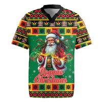 Jamaica Christmas Rugby Jersey Reggae Santa with Dreadlocks Design - Wonder Print Shop