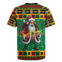 Jamaica Christmas Rugby Jersey Reggae Santa with Dreadlocks Design - Wonder Print Shop