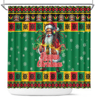Jamaica Christmas Shower Curtain Reggae Santa with Dreadlocks Design - Wonder Print Shop
