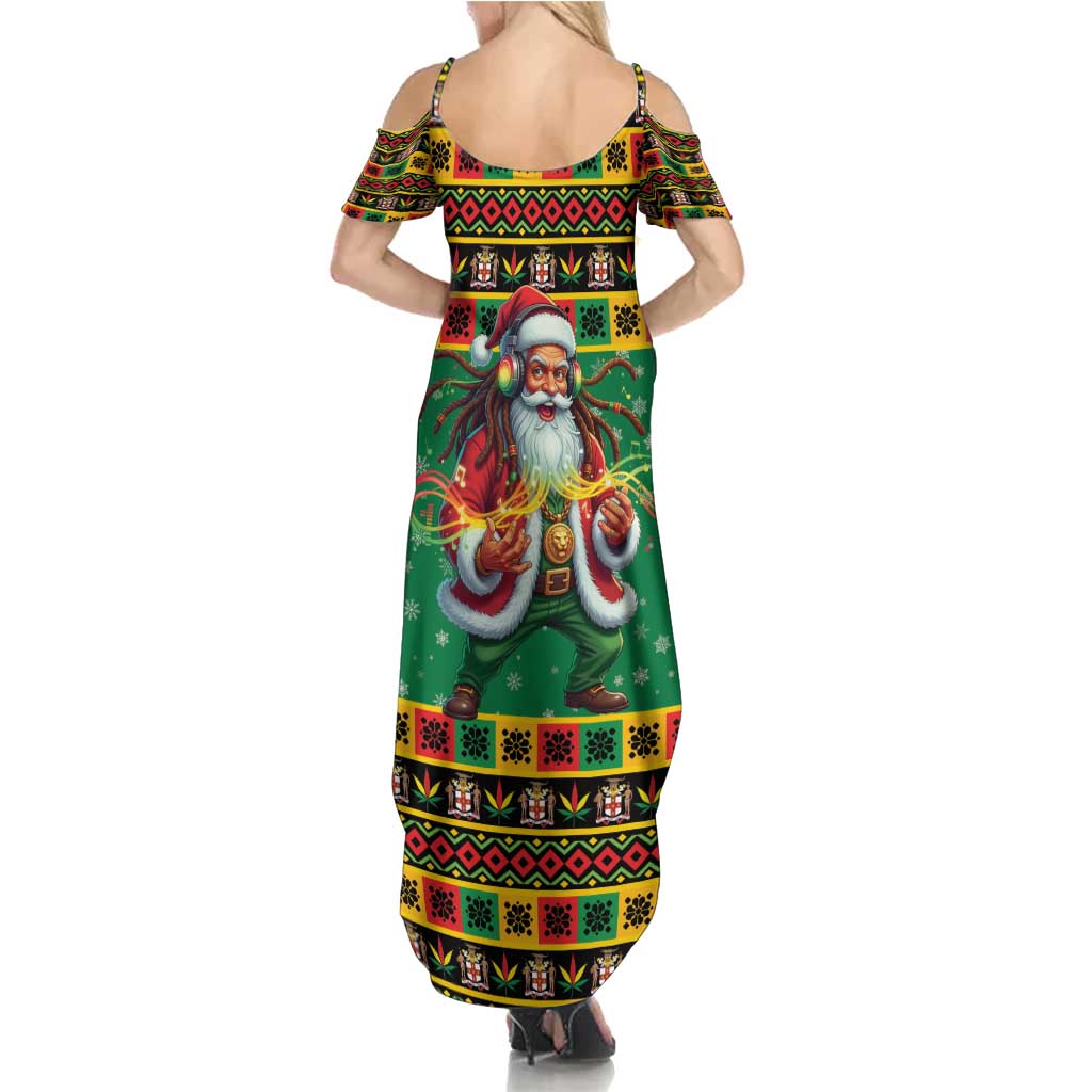 Jamaica Christmas Summer Maxi Dress Reggae Santa with Dreadlocks Design - Wonder Print Shop