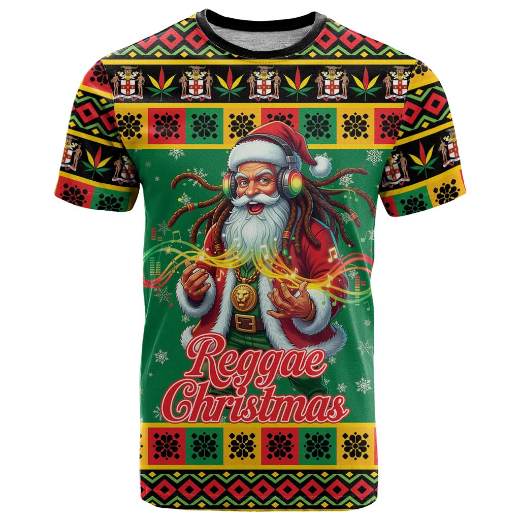 Jamaica Christmas T Shirt Reggae Santa with Dreadlocks Design - Wonder Print Shop