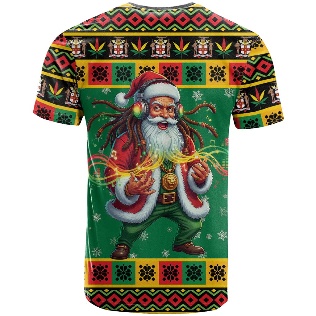 Jamaica Christmas T Shirt Reggae Santa with Dreadlocks Design - Wonder Print Shop