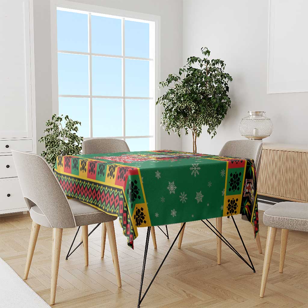 Jamaica Christmas Tablecloth Reggae Santa with Dreadlocks Design - Wonder Print Shop